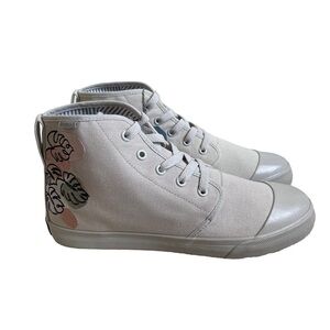 BANGS Floral Embroidered Canvas High Top Sneakers Women’s Size 9 Unisex Mens 7.5